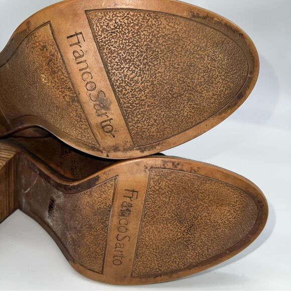 Franco Sarto Elnora Brown Suede Over the Knee Block Heeled Boots w/Tassel - Picture 9 of 13